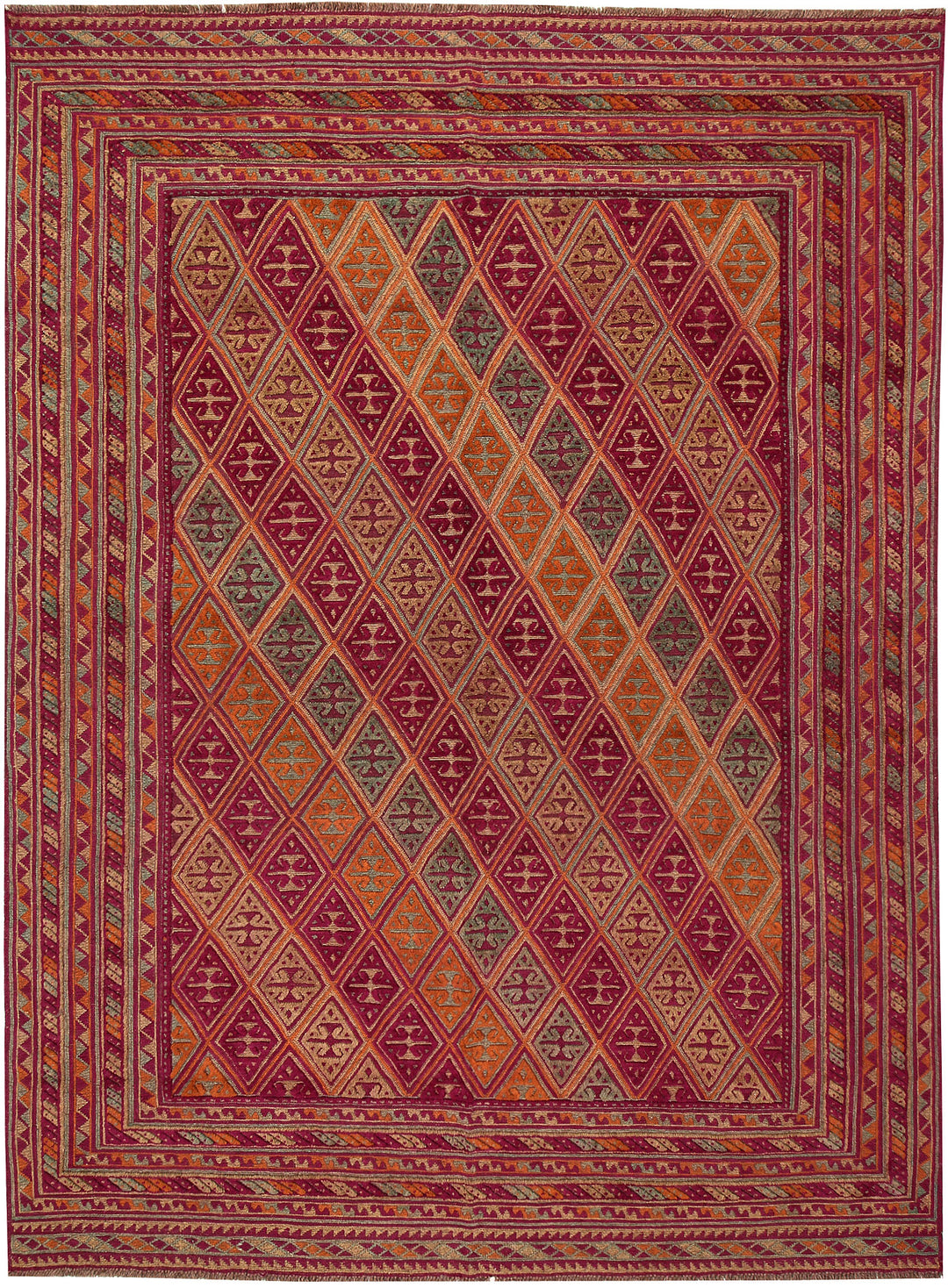 Multi Colored Mashwani 6' 10 x 8' 10 - No. 63392 - ALRUG Rug Store