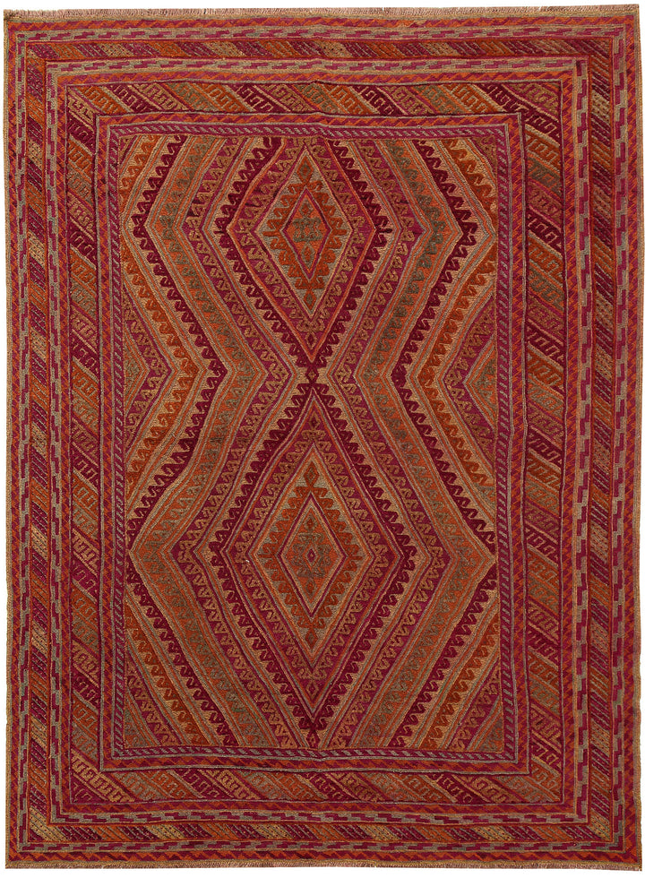 Multi Colored Mashwani 6' 8 x 8' 10 - No. 63393 - ALRUG Rug Store