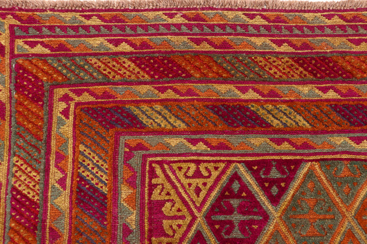 Multi Colored Mashwani 6' 8 x 8' 9 - No. 63394 - ALRUG Rug Store