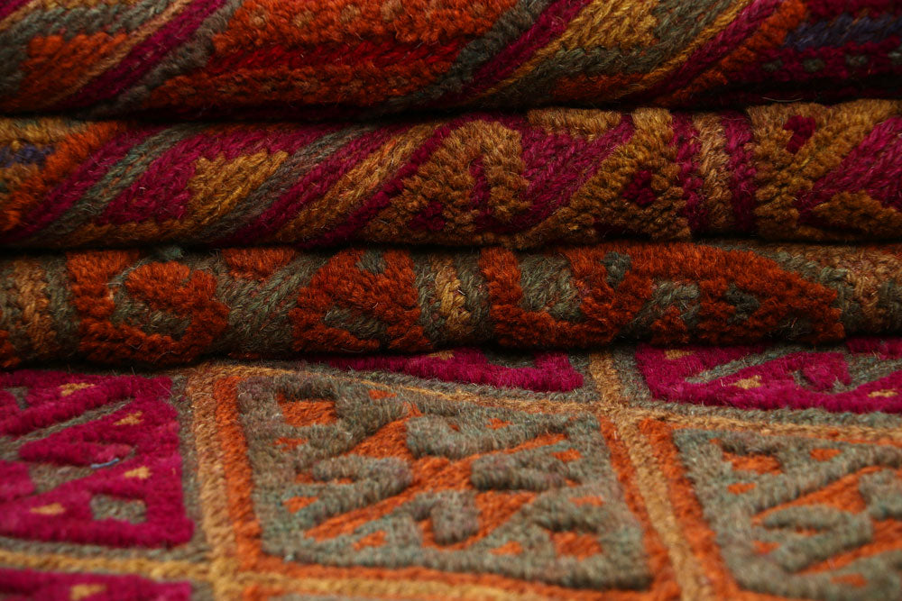 Multi Colored Mashwani 6' 8 x 8' 9 - No. 63394 - ALRUG Rug Store