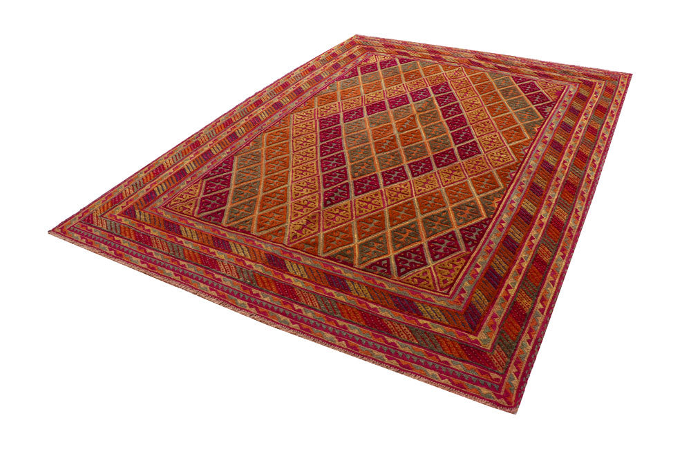 Multi Colored Mashwani 6' 8 x 8' 9 - No. 63394 - ALRUG Rug Store