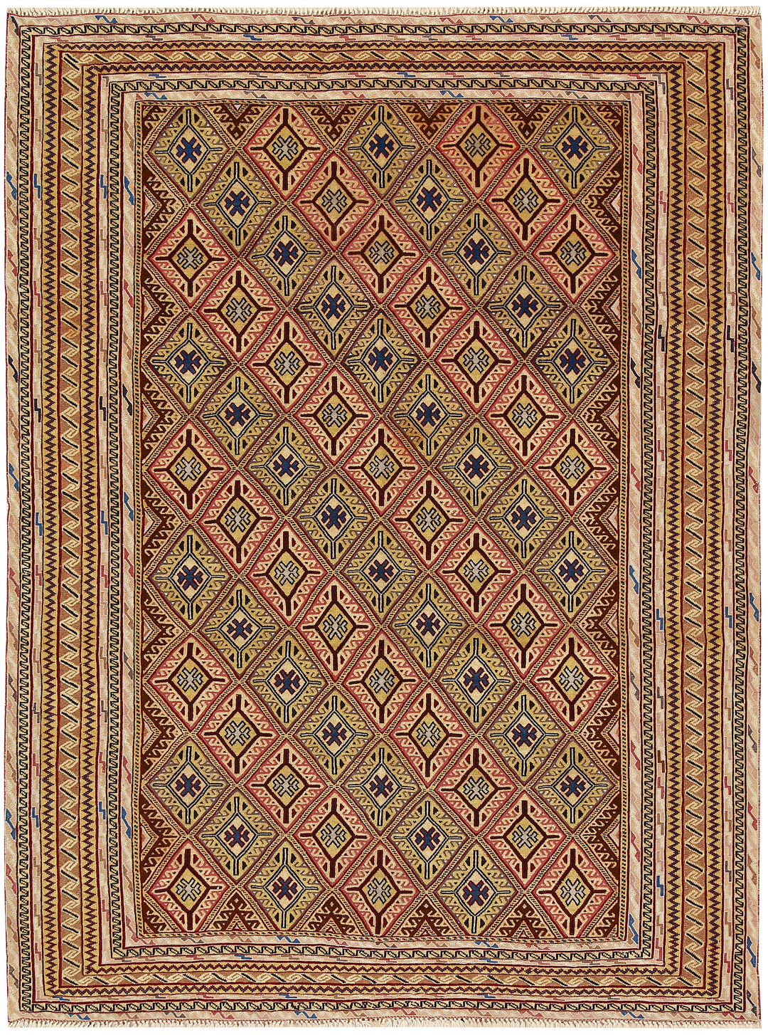 Afghan Mashwani Rug 4' 6 x 5' 10 Hand-Knotted