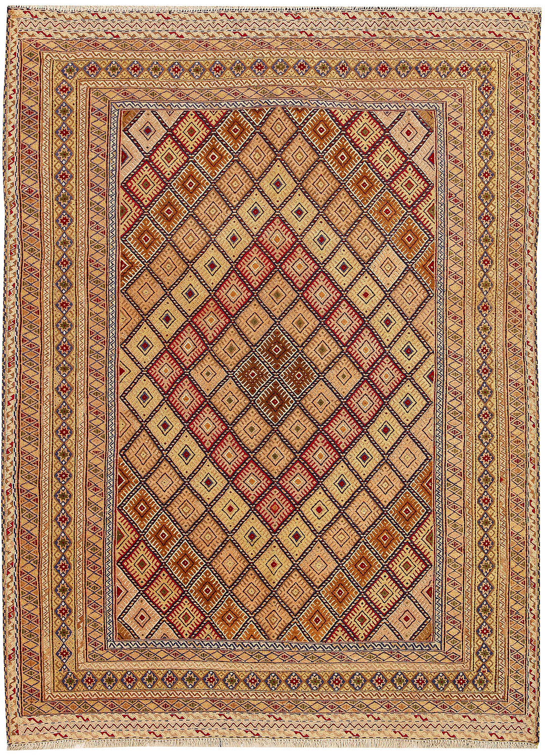 Afghan Mashwani Rug 4' 9 x 6' 6 Hand-Knotted