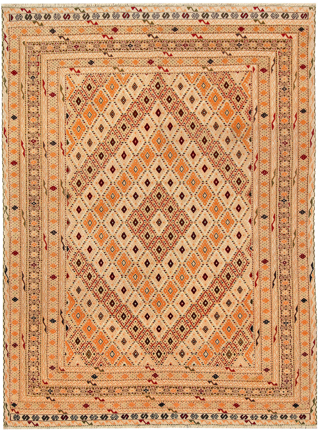 Afghan Mashwani Rug 4' 10 x 6' 7 Hand-Knotted