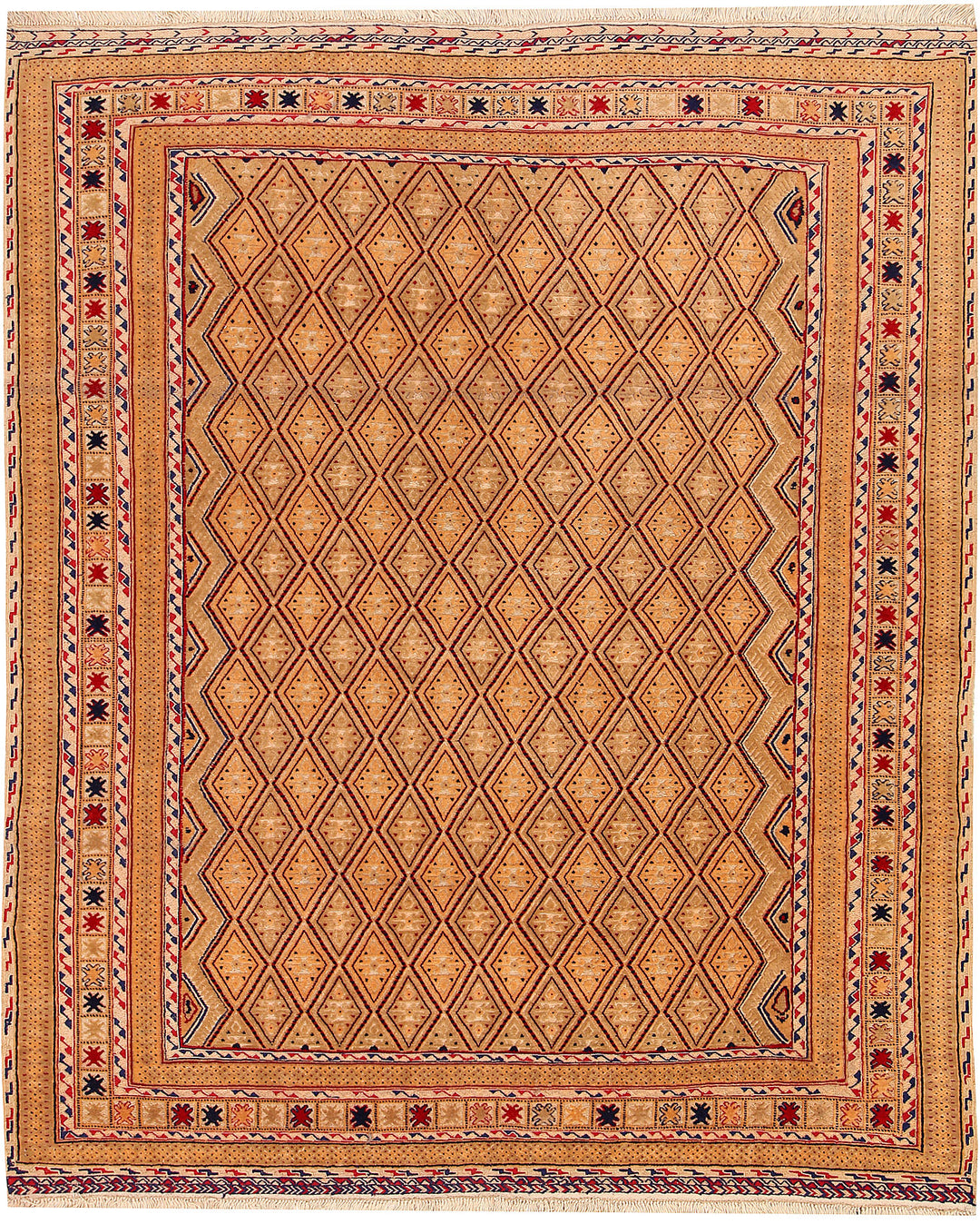 Afghan Mashwani Rug 4'10" x 6'1" Hand-Knotted