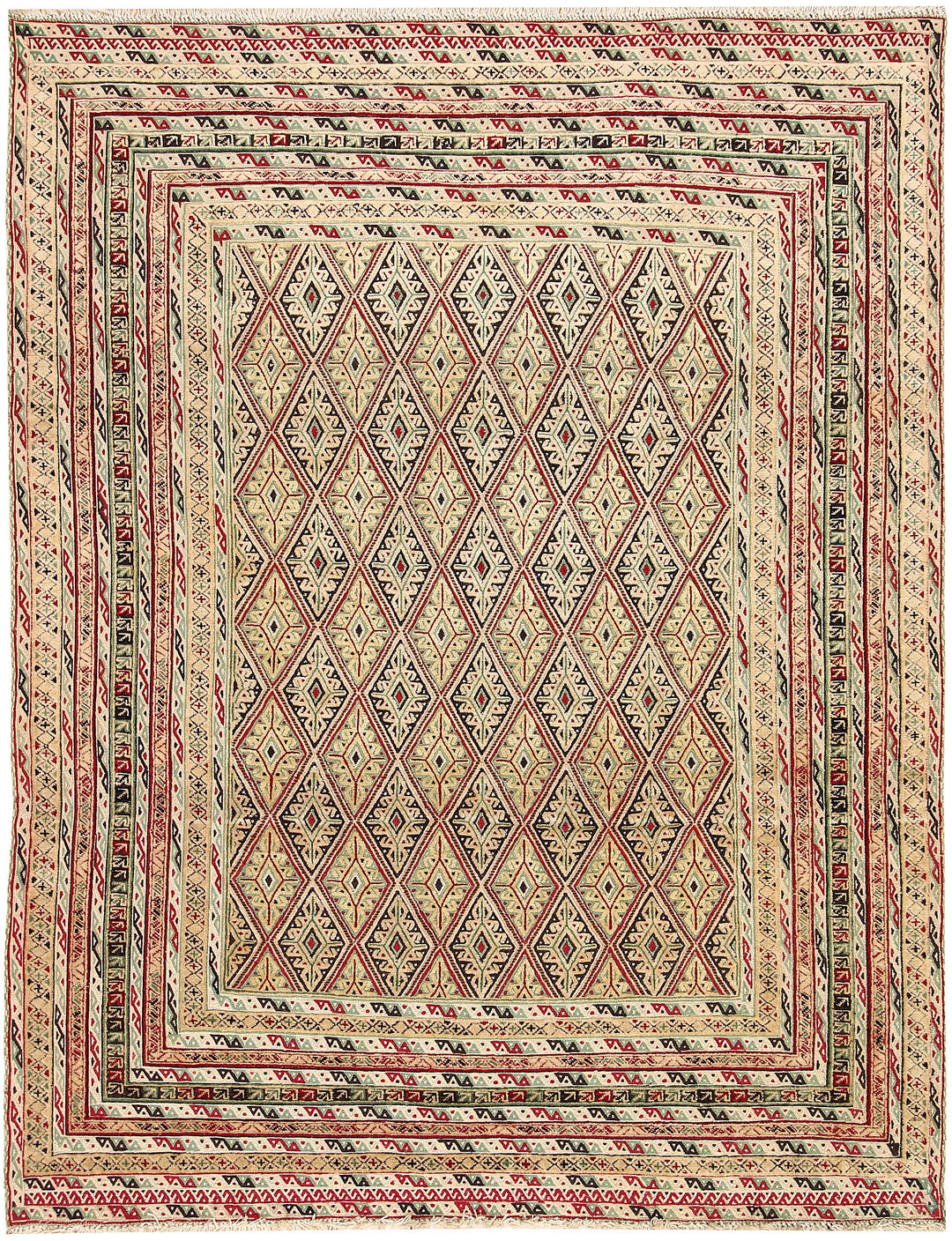 Afghan Mashwani Rug 4'10" x 6'3" Hand-Knotted