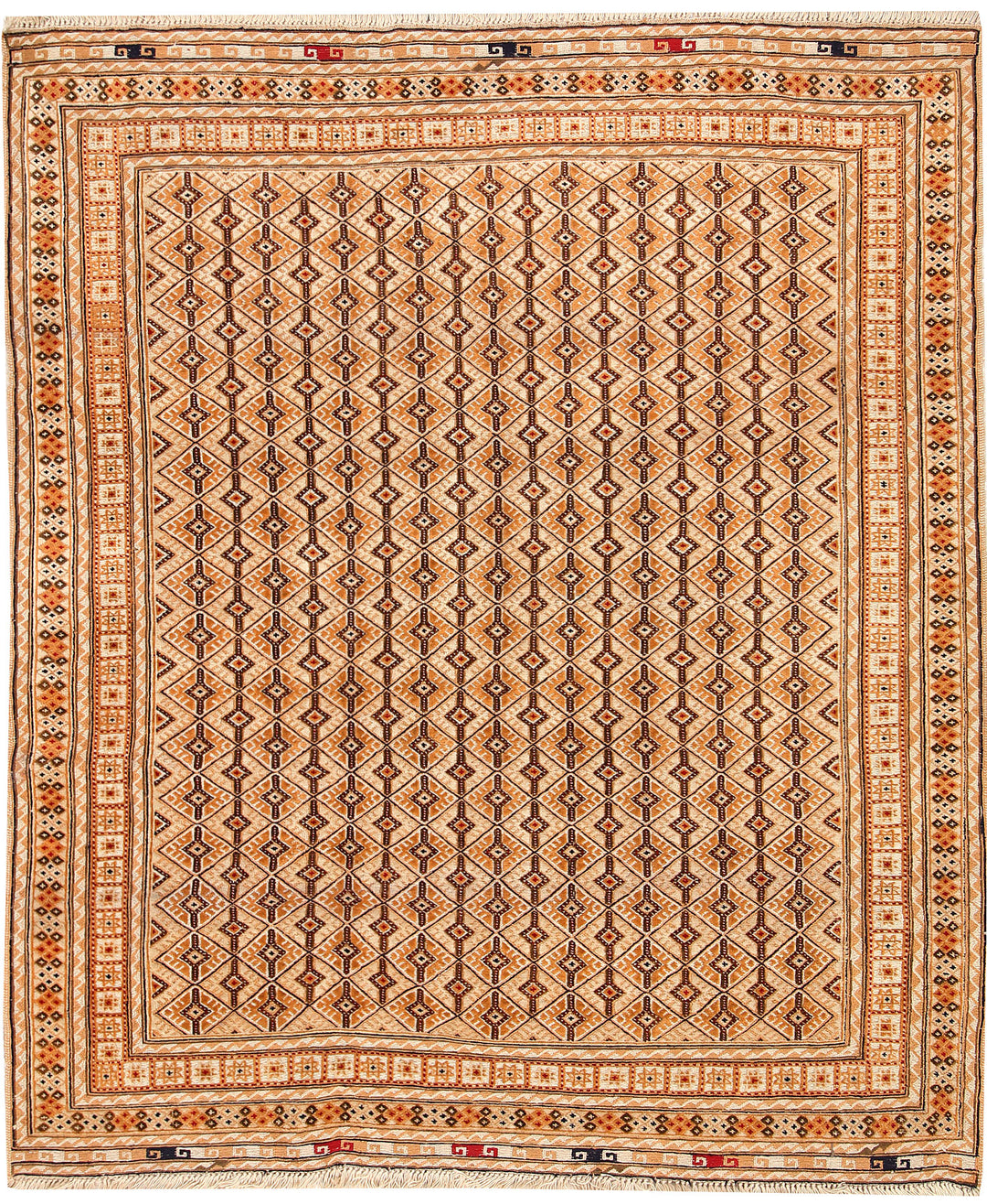 Afghan Mashwani Rug 5' x 5' 10" Hand-Knotted