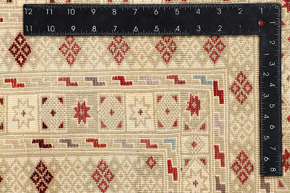 Multi Colored Mashwani 6' 9 x 9' 4 - No. 63406 - ALRUG Rug Store