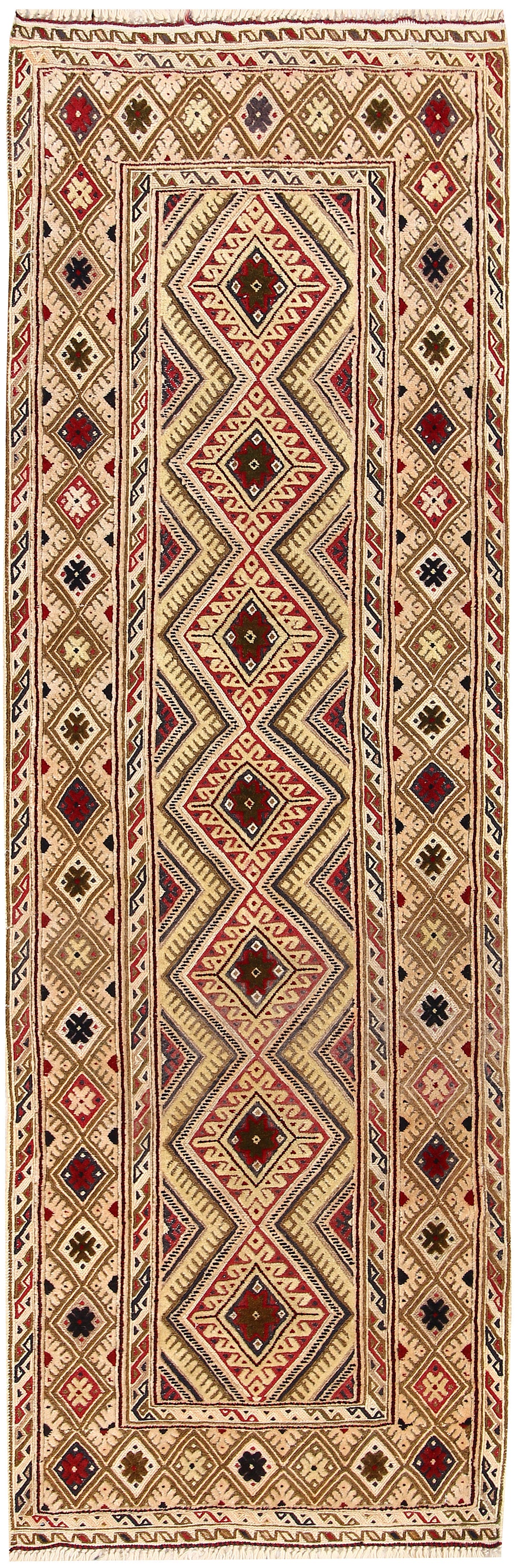 Afghan Mashwani Rug 1' 11" x 6' Hand-Knotted