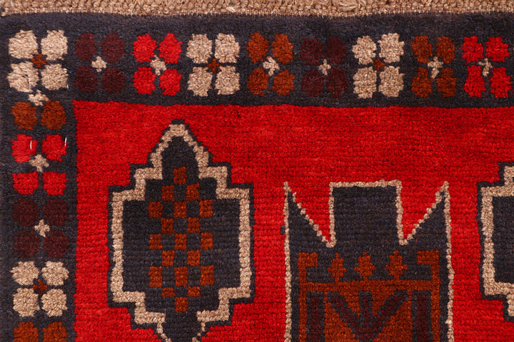 Dark Red Baluchi 2' 4 x 8' 1 - No. 63424 - ALRUG Rug Store