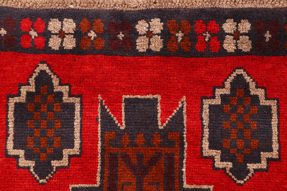 Dark Red Baluchi 2' 4 x 8' 1 - No. 63424 - ALRUG Rug Store