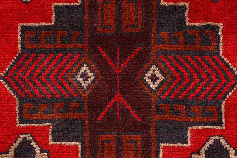 Dark Red Baluchi 2' 4 x 8' 1 - No. 63424 - ALRUG Rug Store