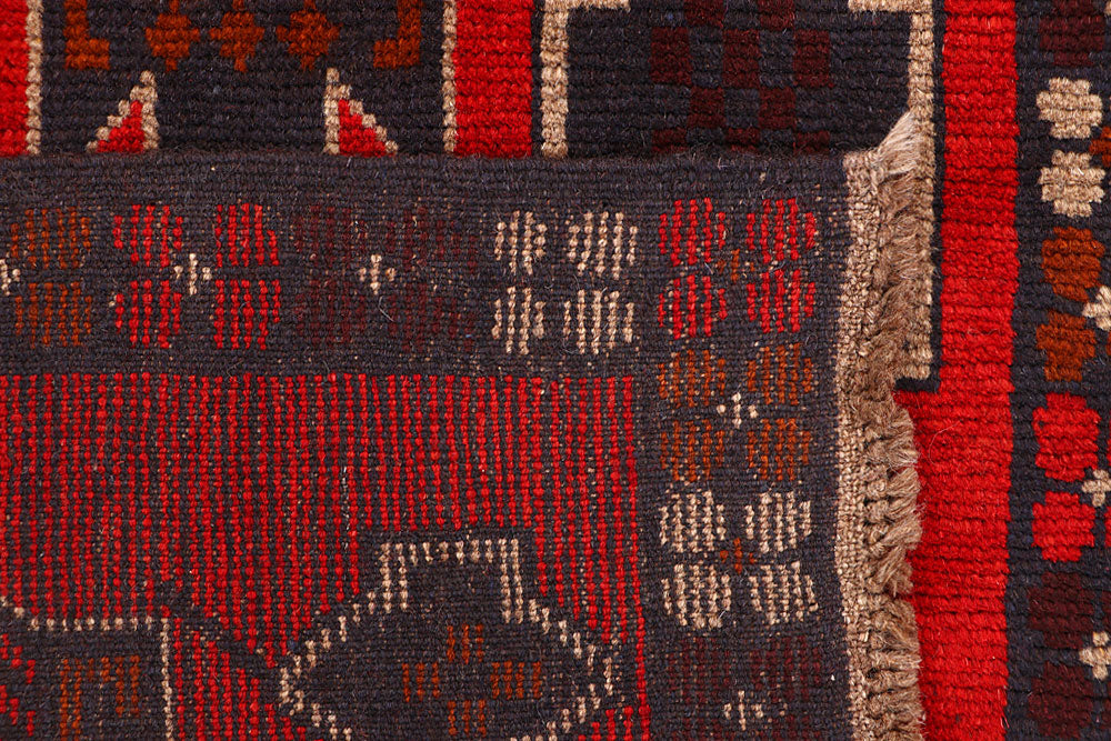 Dark Red Baluchi 2' 4 x 8' 1 - No. 63424 - ALRUG Rug Store