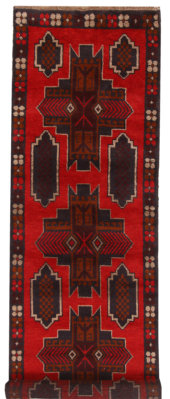 Dark Red Baluchi 2' 4 x 8' 1 - No. 63424 - ALRUG Rug Store