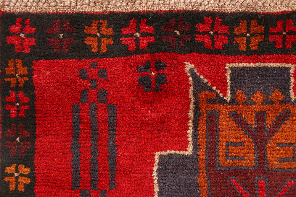 Dark Red Baluchi 2' 7 x 7' 10 - No. 63428 - ALRUG Rug Store