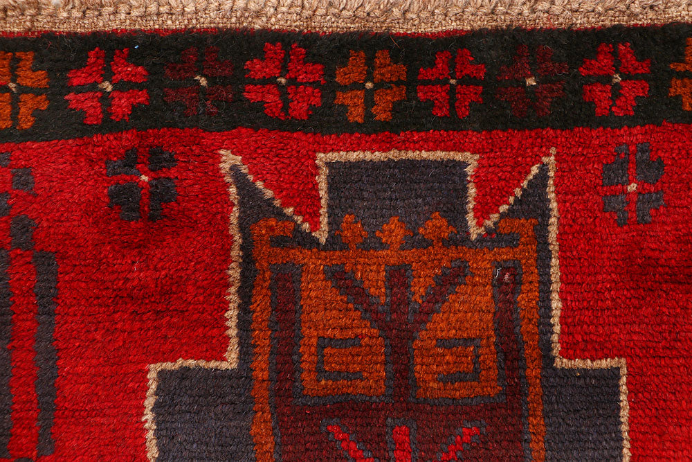 Dark Red Baluchi 2' 7 x 7' 10 - No. 63428 - ALRUG Rug Store