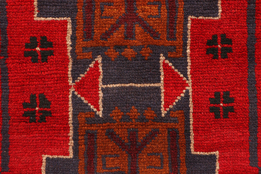 Dark Red Baluchi 2' 7 x 7' 10 - No. 63428 - ALRUG Rug Store
