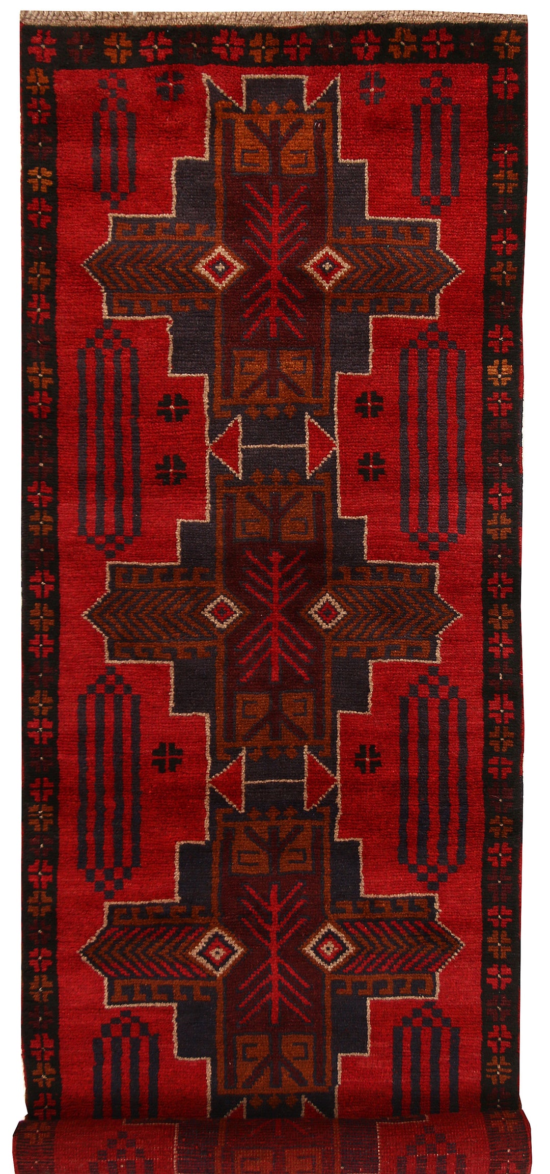 Dark Red Baluchi 2' 7 x 7' 10 - No. 63428 - ALRUG Rug Store