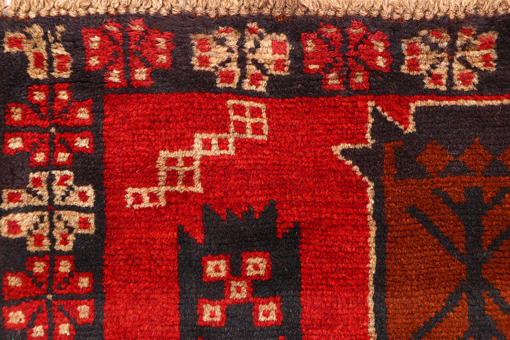 Dark Red Baluchi 2' 6 x 8' - No. 63430 - ALRUG Rug Store