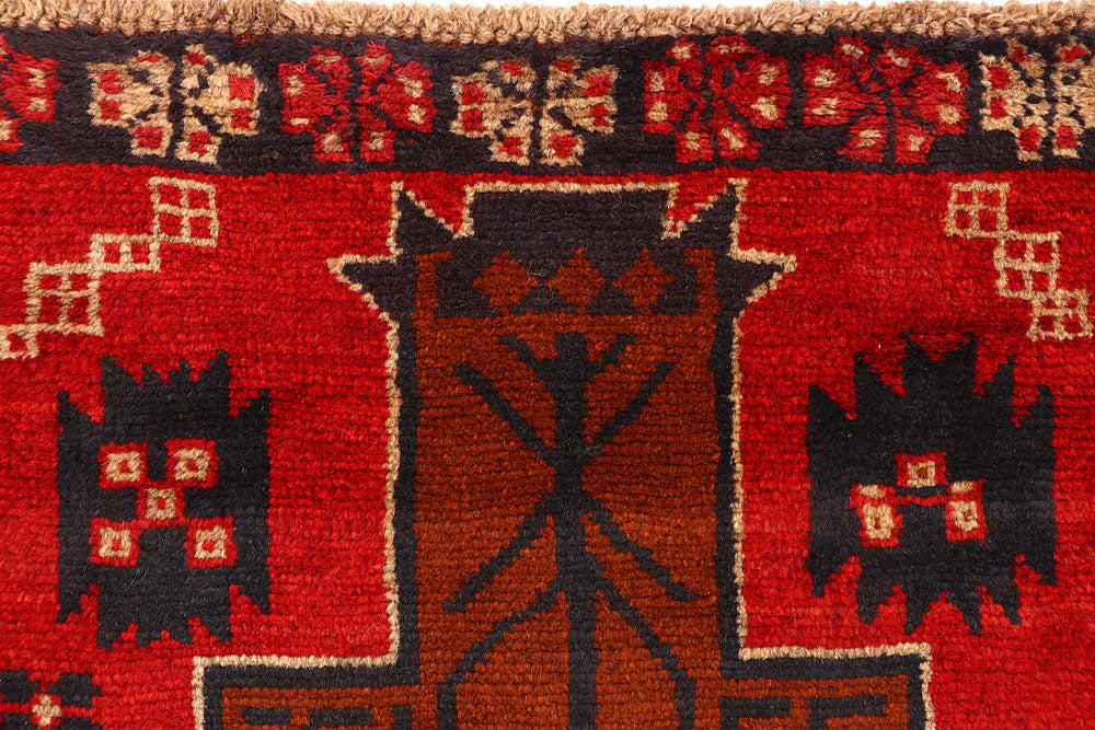 Dark Red Baluchi 2' 6 x 8' - No. 63430 - ALRUG Rug Store