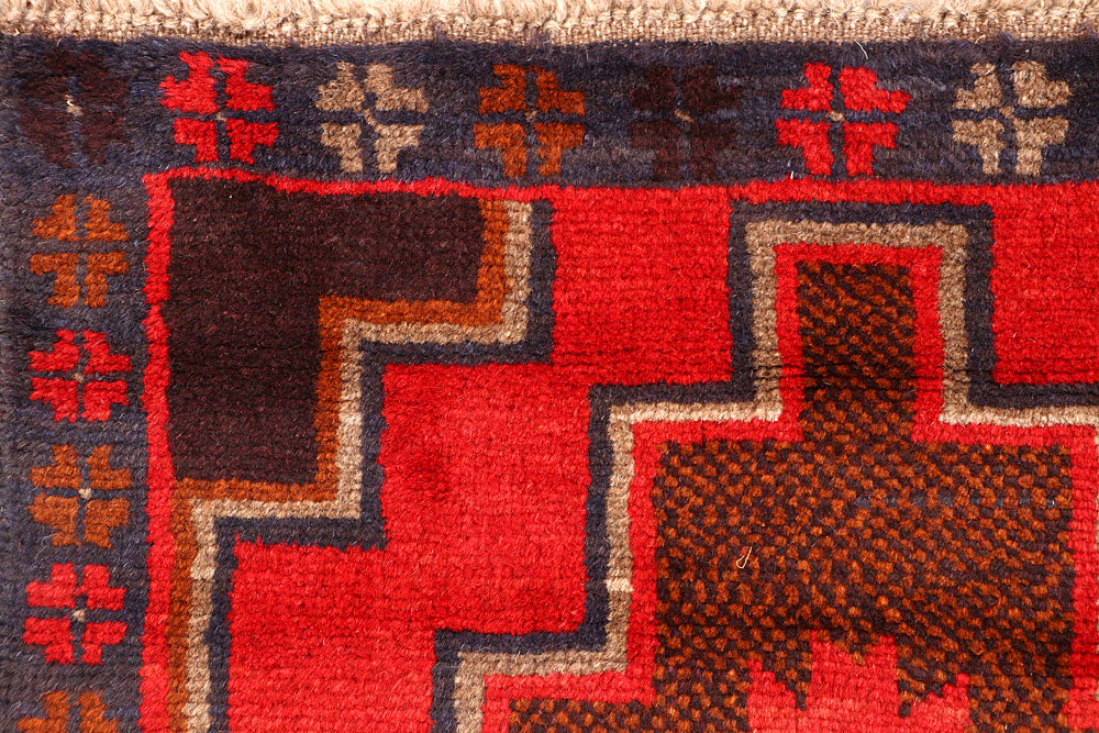 Red Baluchi 2' 6 x 8' - No. 63447 - ALRUG Rug Store