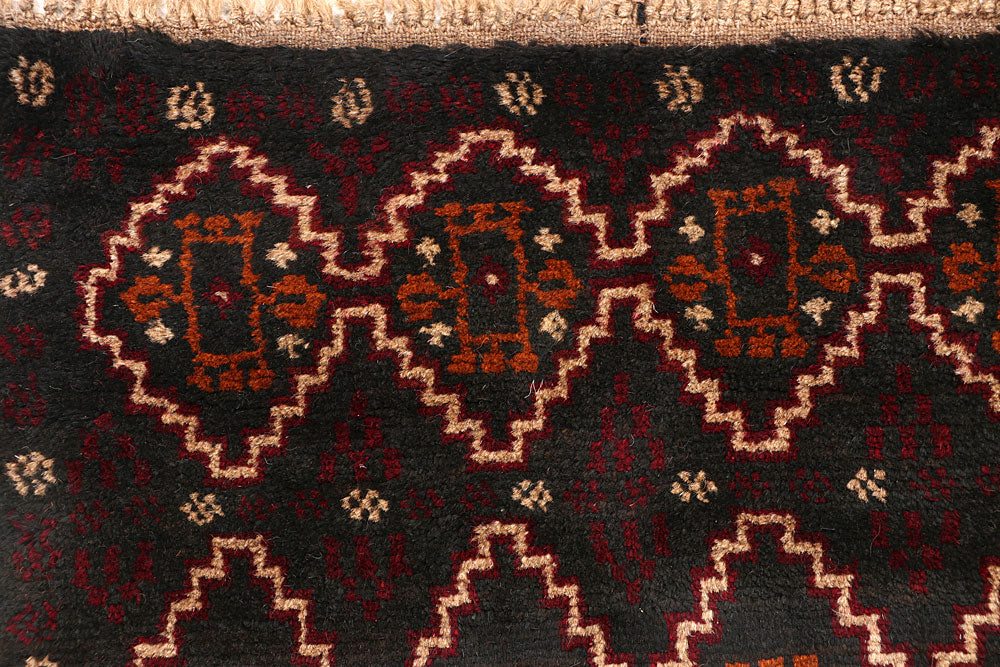 Black Baluchi 2' 9 x 7' 10 - No. 63450 - ALRUG Rug Store