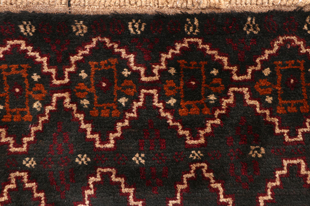 Black Baluchi 2' 9 x 7' 10 - No. 63450 - ALRUG Rug Store