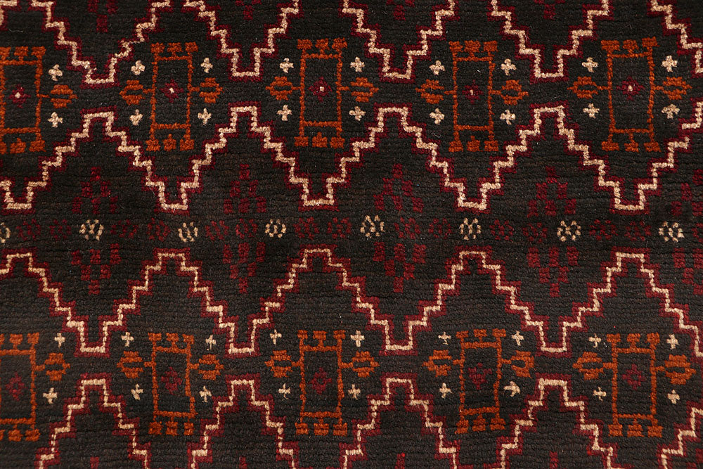 Black Baluchi 2' 9 x 7' 10 - No. 63450 - ALRUG Rug Store