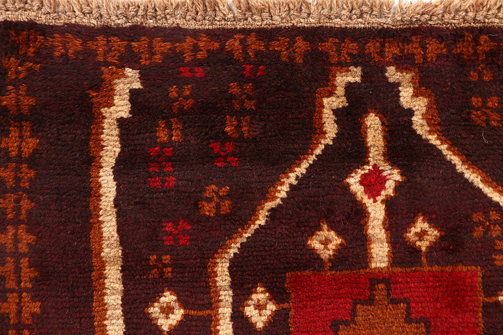 Brown Baluchi 2' 7 x 8' 2 - No. 63453 - ALRUG Rug Store
