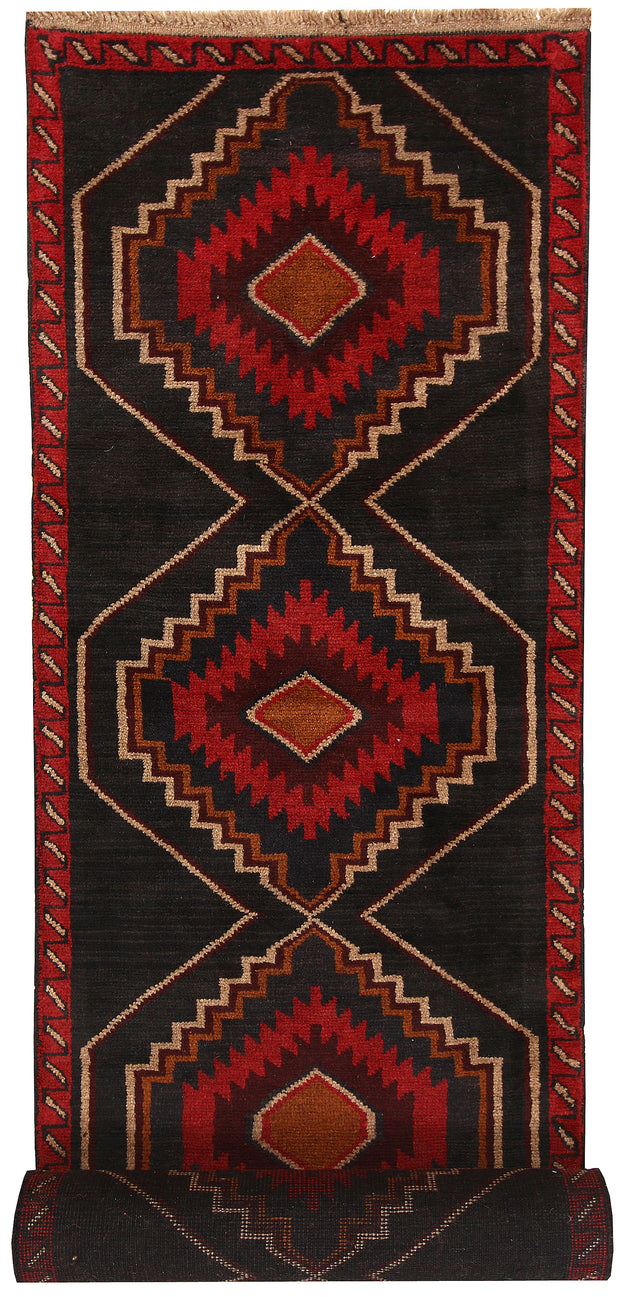 Black Baluchi 2' 10 x 13' 3 - No. 63469 - ALRUG Rug Store