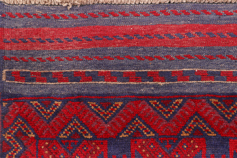 Dark Blue Mashwani 2' 7 x 12' - No. 63471 - ALRUG Rug Store