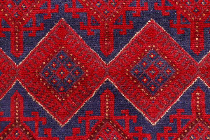 Dark Blue Mashwani 2' 7 x 12' - No. 63471 - ALRUG Rug Store