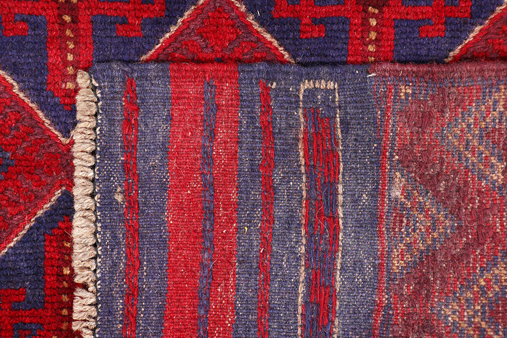 Dark Blue Mashwani 2' 7 x 12' - No. 63471 - ALRUG Rug Store