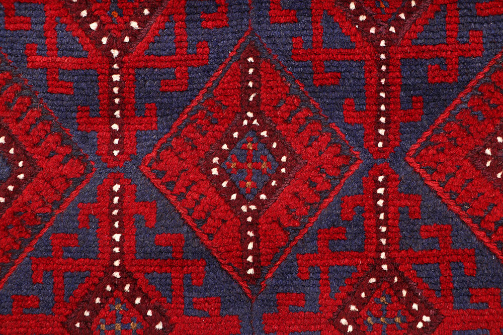 Dark Blue Mashwani 2' 4 x 11' 9 - No. 63474 - ALRUG Rug Store