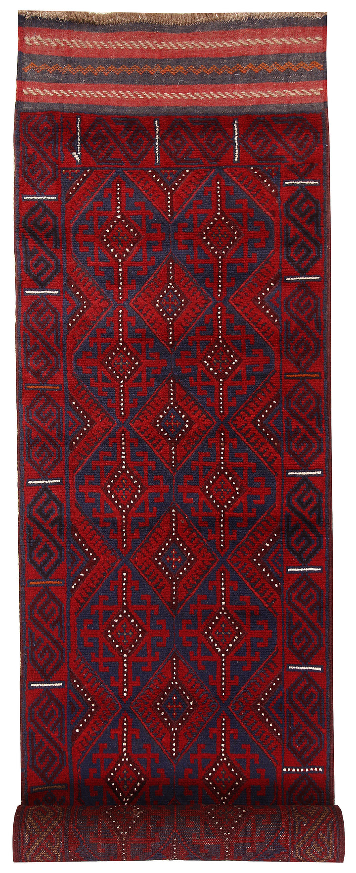 Dark Blue Mashwani 2' 4 x 11' 9 - No. 63474 - ALRUG Rug Store