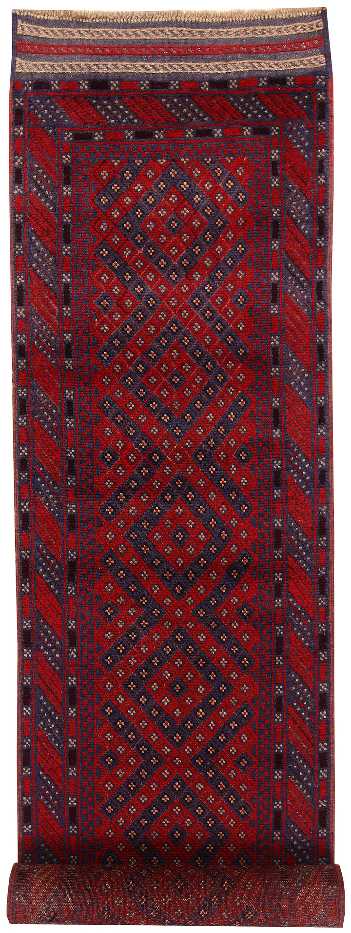Dark Blue Mashwani 2' 3 x 11' 10 - No. 63476 - ALRUG Rug Store
