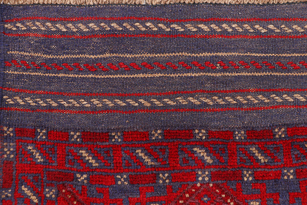 Dark Blue Mashwani 2' 4 x 11' 8 - No. 63477 - ALRUG Rug Store