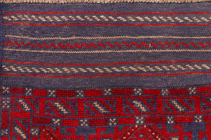 Dark Blue Mashwani 2' 4 x 11' 8 - No. 63477 - ALRUG Rug Store