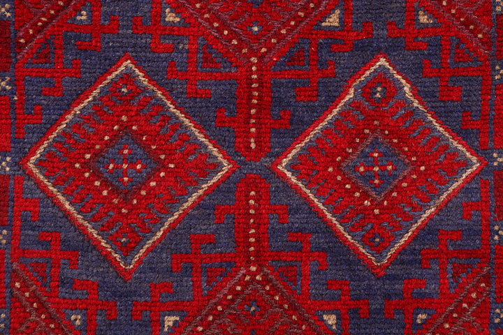 Dark Blue Mashwani 2' 4 x 11' 8 - No. 63477 - ALRUG Rug Store