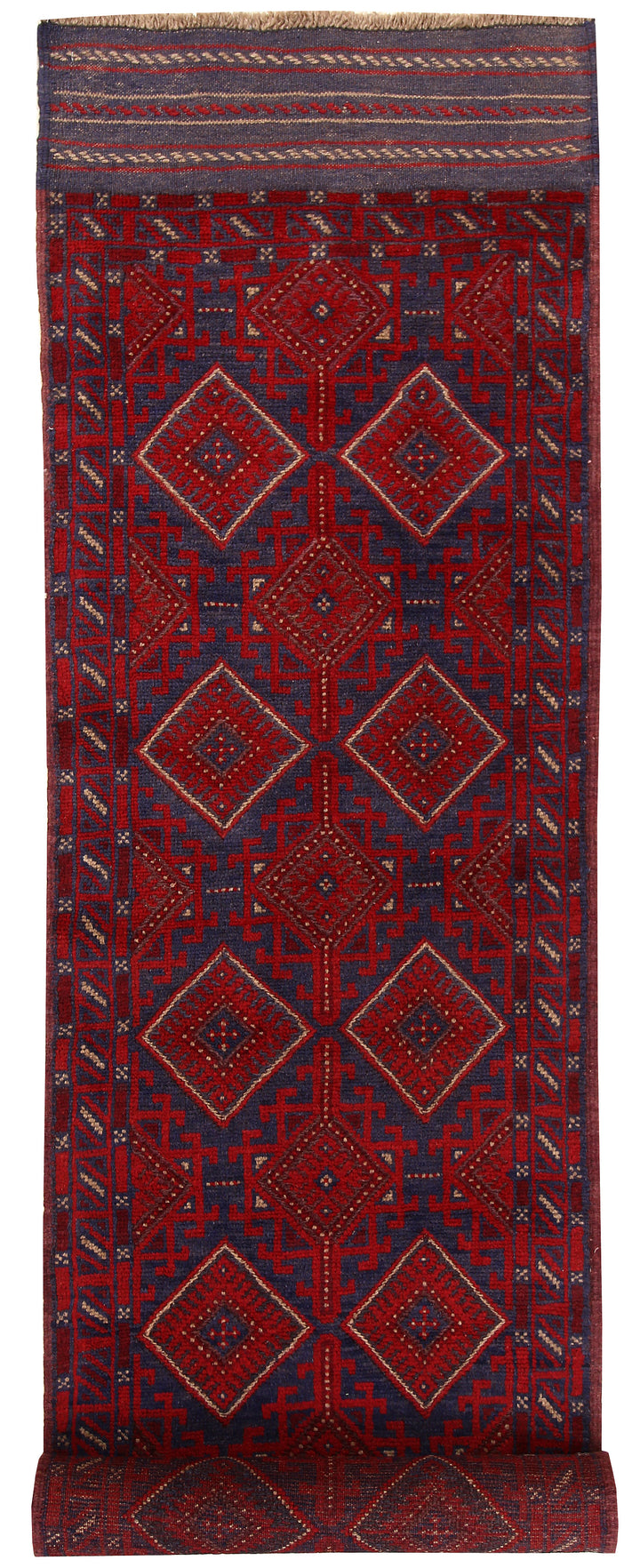 Dark Blue Mashwani 2' 4 x 11' 8 - No. 63477 - ALRUG Rug Store