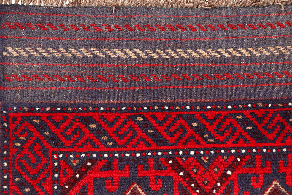 Dark Blue Mashwani 2' 2 x 12' - No. 63479 - ALRUG Rug Store