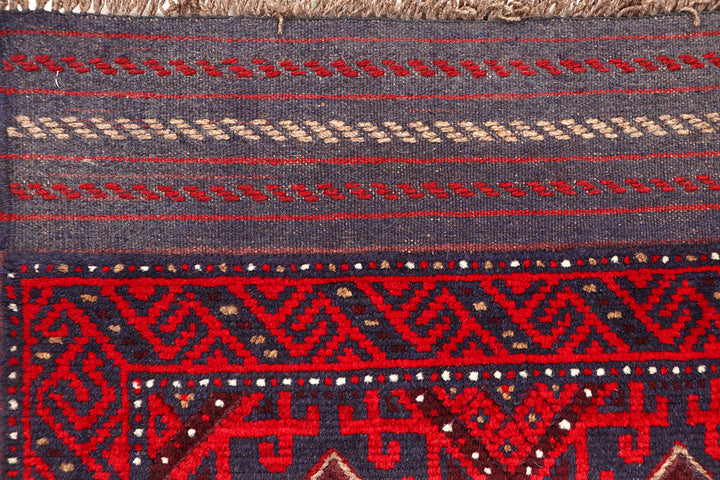 Dark Blue Mashwani 2' 2 x 12' - No. 63479 - ALRUG Rug Store