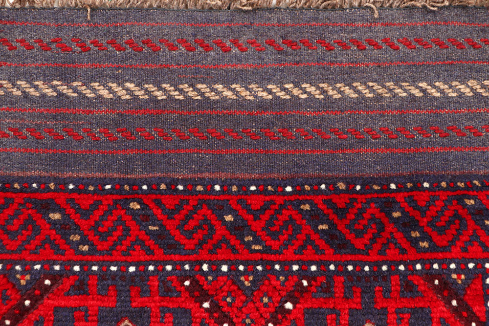 Dark Blue Mashwani 2' 2 x 12' - No. 63479 - ALRUG Rug Store