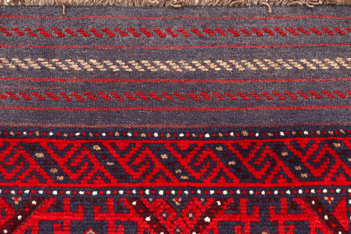 Dark Blue Mashwani 2' 2 x 12' - No. 63479 - ALRUG Rug Store