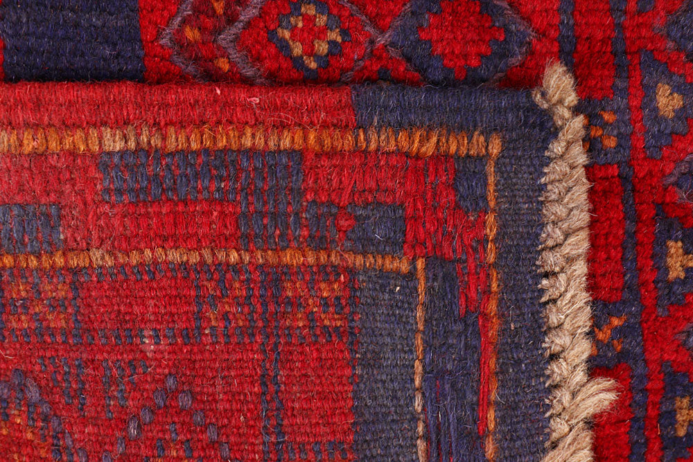 Dark Red Mashwani 2' 4 x 9' 11 - No. 63480 - ALRUG Rug Store