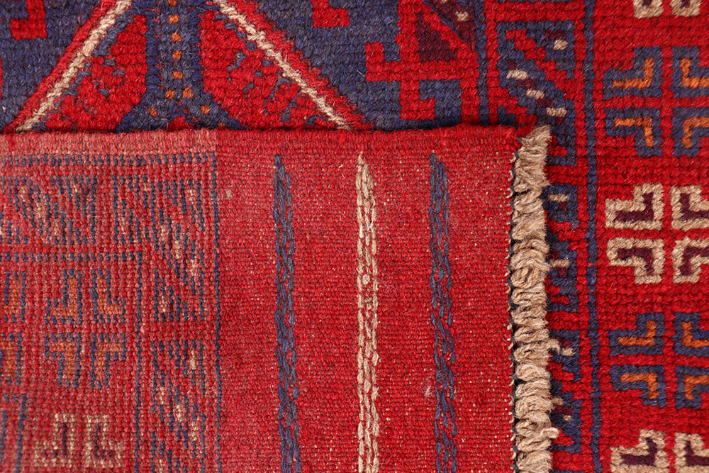 Dark Red Mashwani 2' 4 x 11' 8 - No. 63481 - ALRUG Rug Store