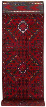 Dark Red Mashwani 2' 6 x 11' 3 - No. 63482 - ALRUG Rug Store