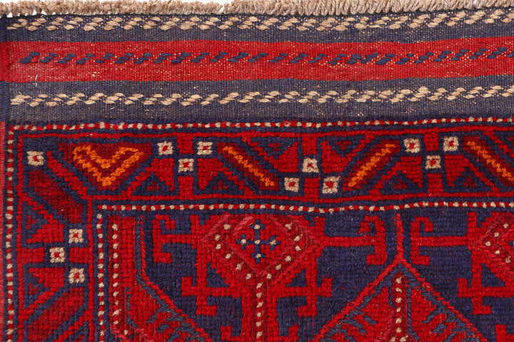 Dark Red Mashwani 2' 6 x 12' - No. 63483 - ALRUG Rug Store