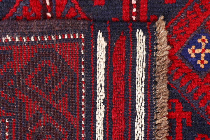 Dark Red Mashwani 2' 4 x 11' 9 - No. 63484 - ALRUG Rug Store