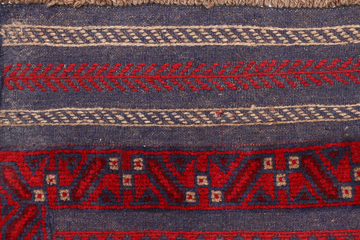 Dark Red Mashwani 2' 6 x 11' 10 - No. 63485 - ALRUG Rug Store